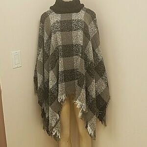 Poncho siper soft checkered cape one size